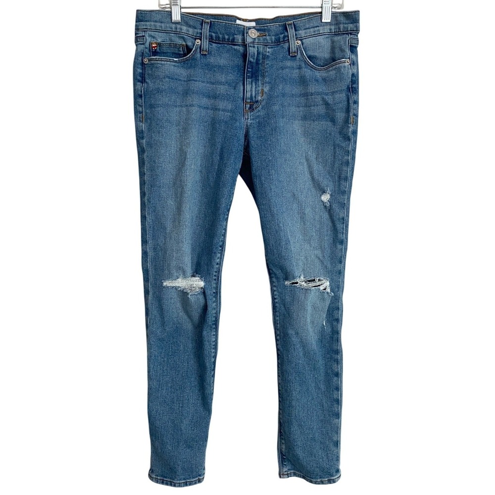 Hudson Krista Super Skinny Ankle Jeans Womens 31 Tampa Distressed Ripped